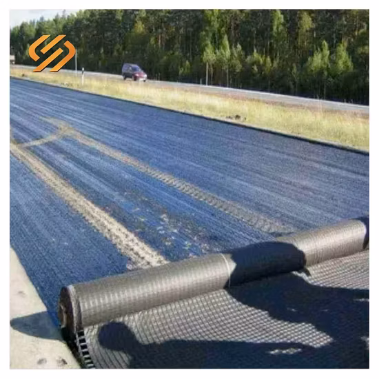 Geogitter-Verbundvliesstoff aus Polyester (PET), beschichtet mit Bitumen zur Verstärkung der Asphaltüberzugsschicht